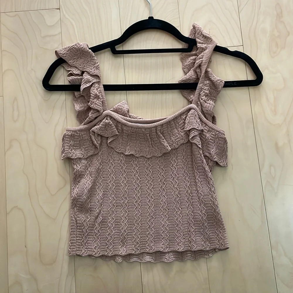Zara Ruffle Knit Crop Top - Picture 3 of 3